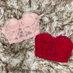 Strapless lace bra